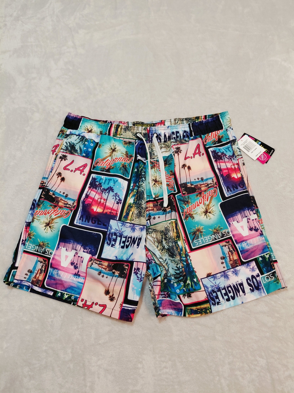Surf Society Shorts Mens XL Multicolor  Los Angeles California Surf Trunks